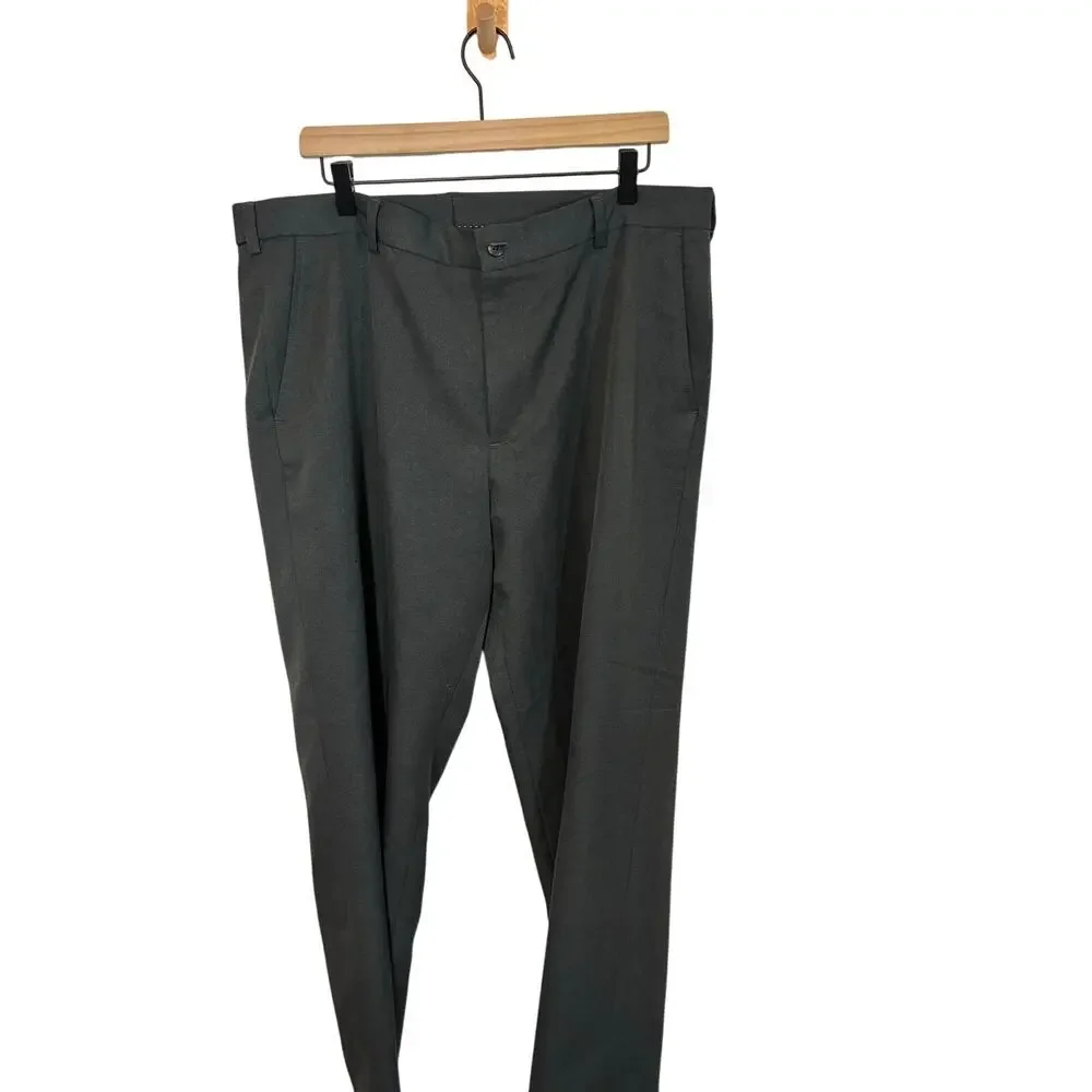 Van Heusen Mens Modern fit Suit Dress Pants 38W/30 Black Solid Stretch Business